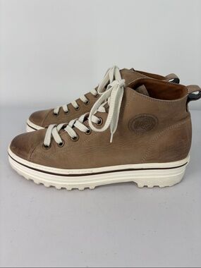 🦢 Paul Green suede Taupe Leather High-Top Sneakers super soft